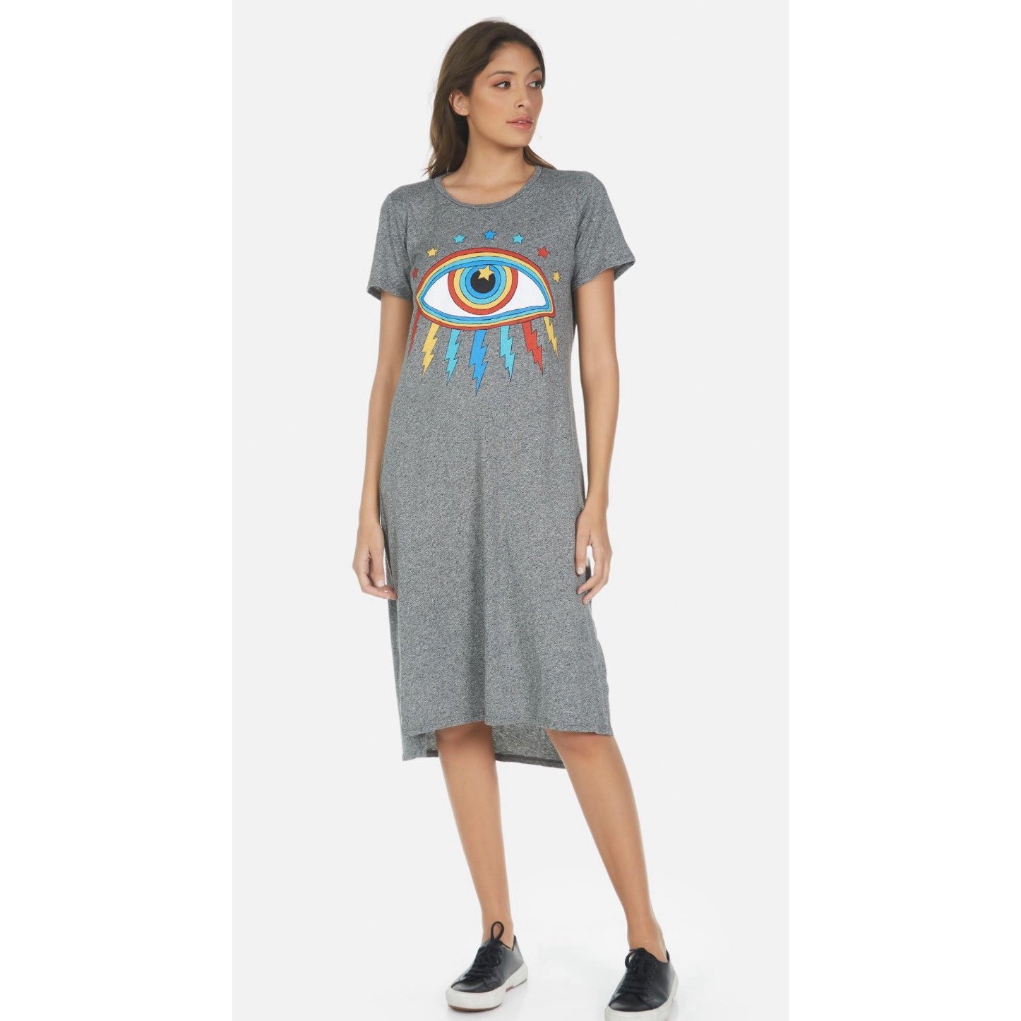 Lauren Moshi rainbow lightning eye T-shirt midi dress