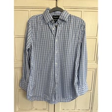 Bonobos mens dress shirt size 16 1/2 33 blue and white