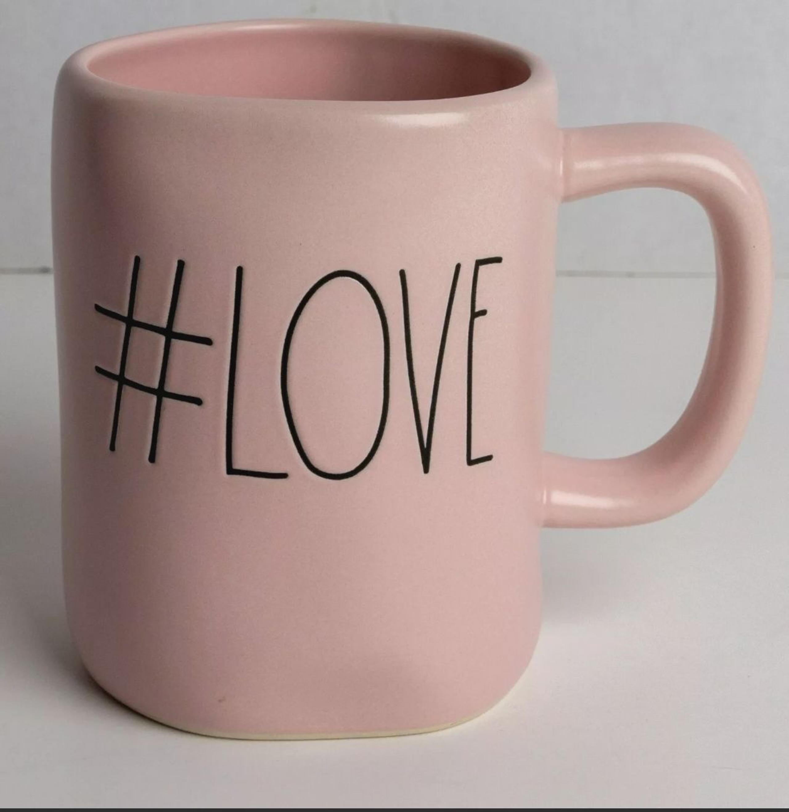 NEW Rae Dunn #LOVE Blush Pink Coffee Tea Mug Valentine’s Day Gift