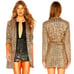 HOT ITEM Fitted Belted Coat in Sequin Gold
