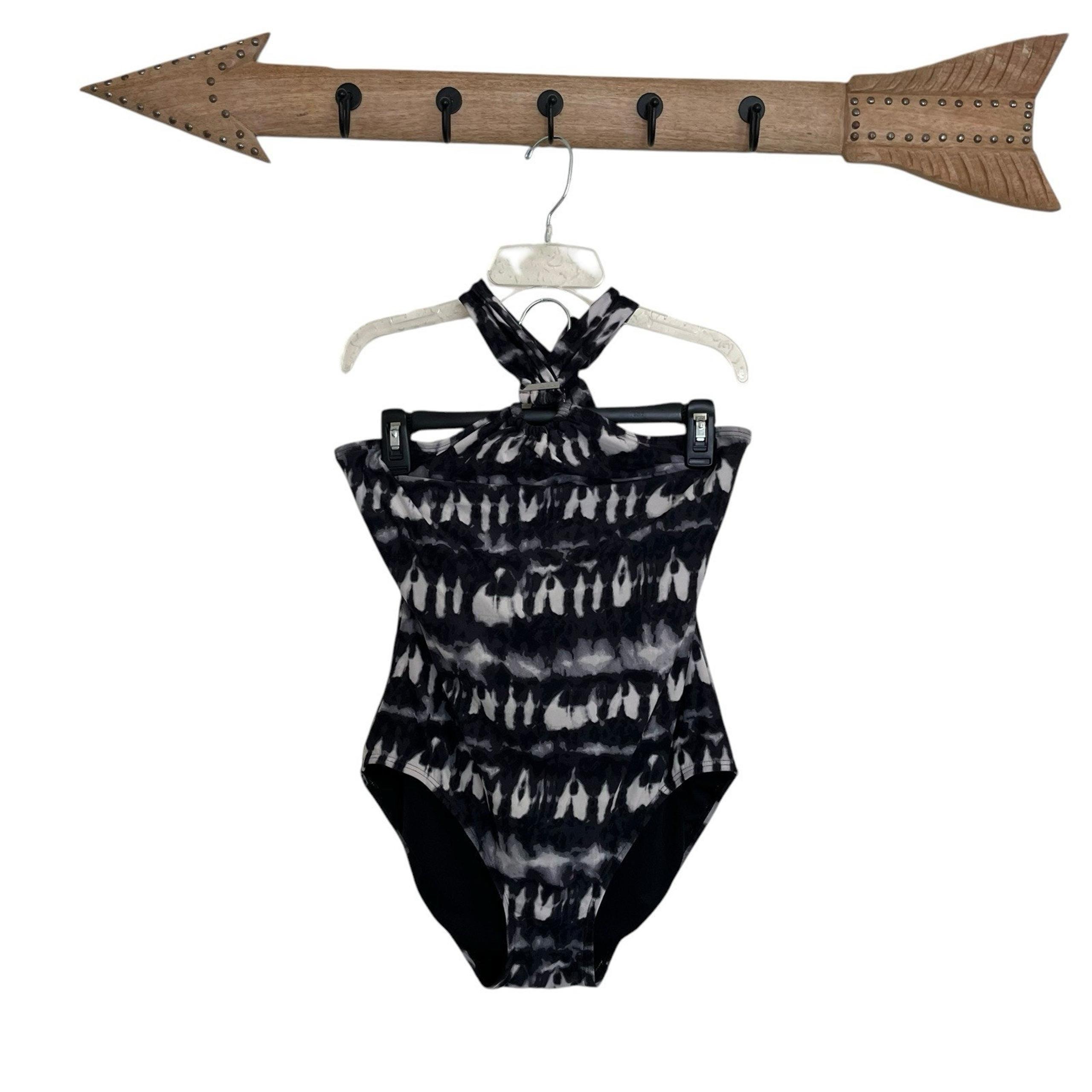 Michael Michael Kors | Wavy Stripe Halter One Piece Swimsuit Sz 12