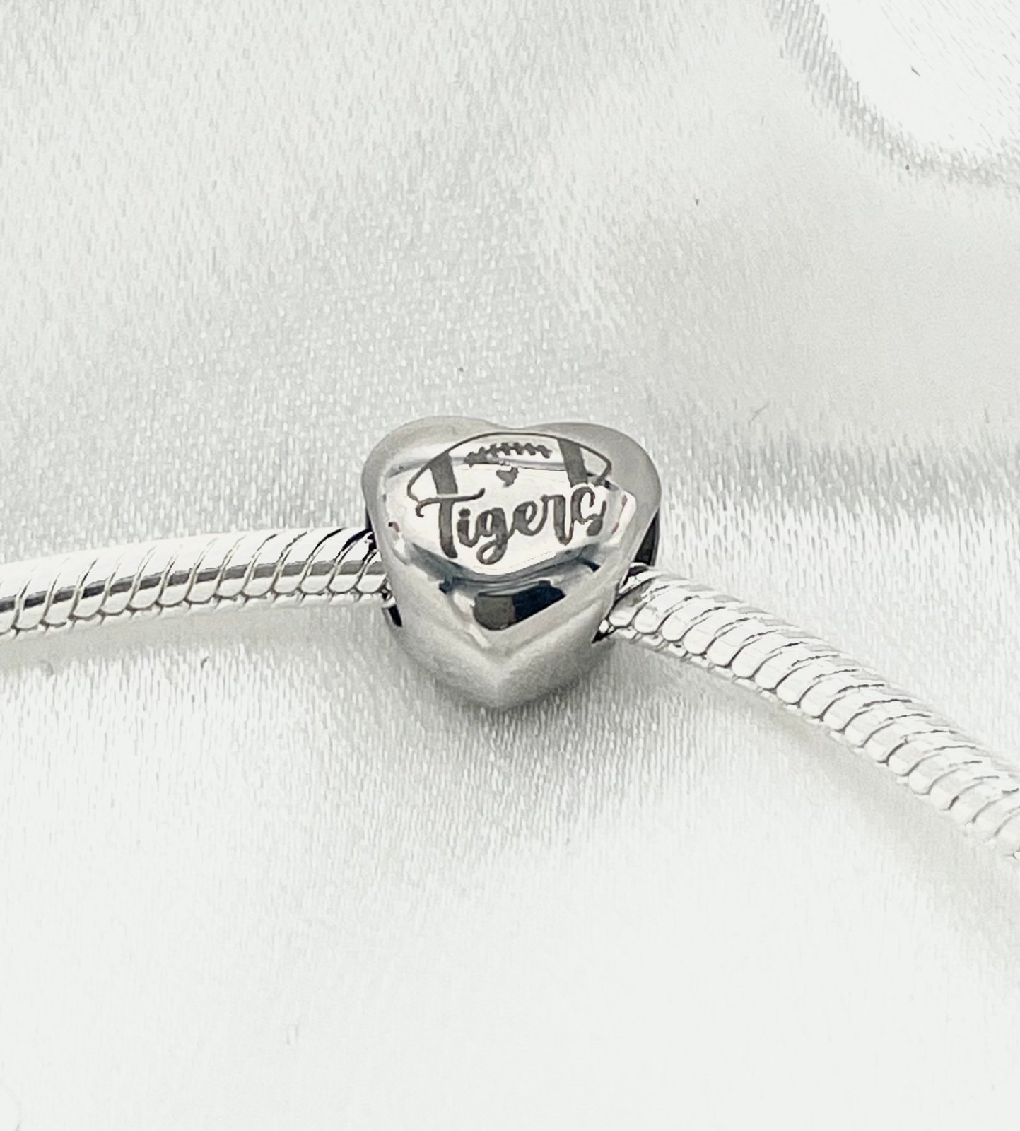 Custom Team and Name Sports Mom Heart Charm