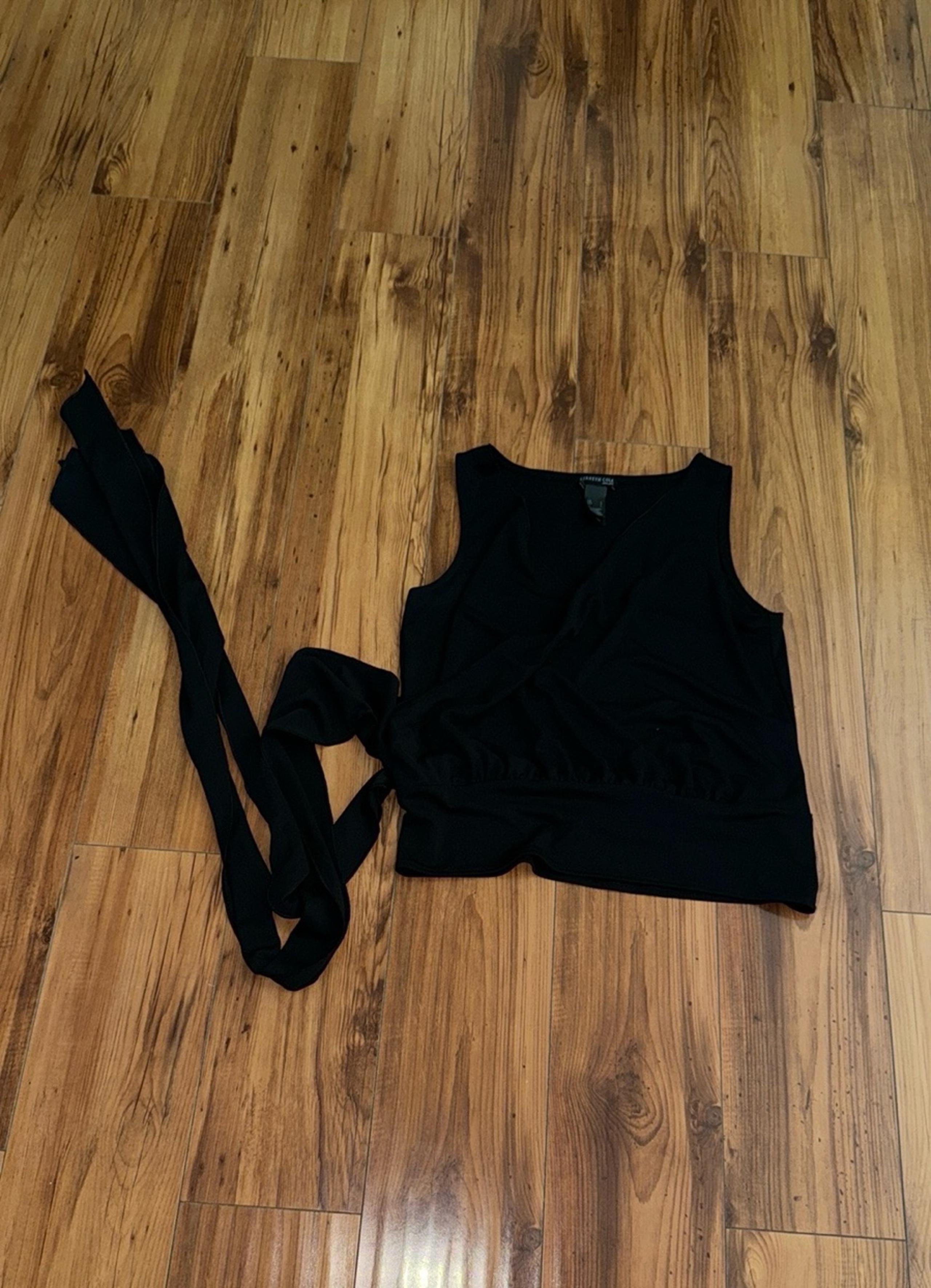 Kenneth Cole Black Wrap Blouse