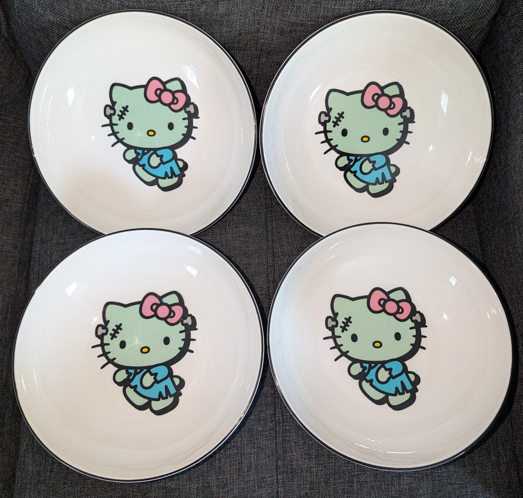 Frankenstein Hello Kitty set of 4 large bowls, all NEW