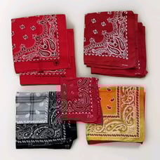 Lot of 7 Bandana Fast Color WAMCRAFT 100% Cotton USA China Red Gray Multi