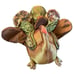 Large Stuffed Fabric Tom Turkey Thanksgiving Decor Satin Centerpiece Plush 18