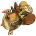 Large Stuffed Fabric Tom Turkey Thanksgiving Decor Satin Centerpiece Plush 18