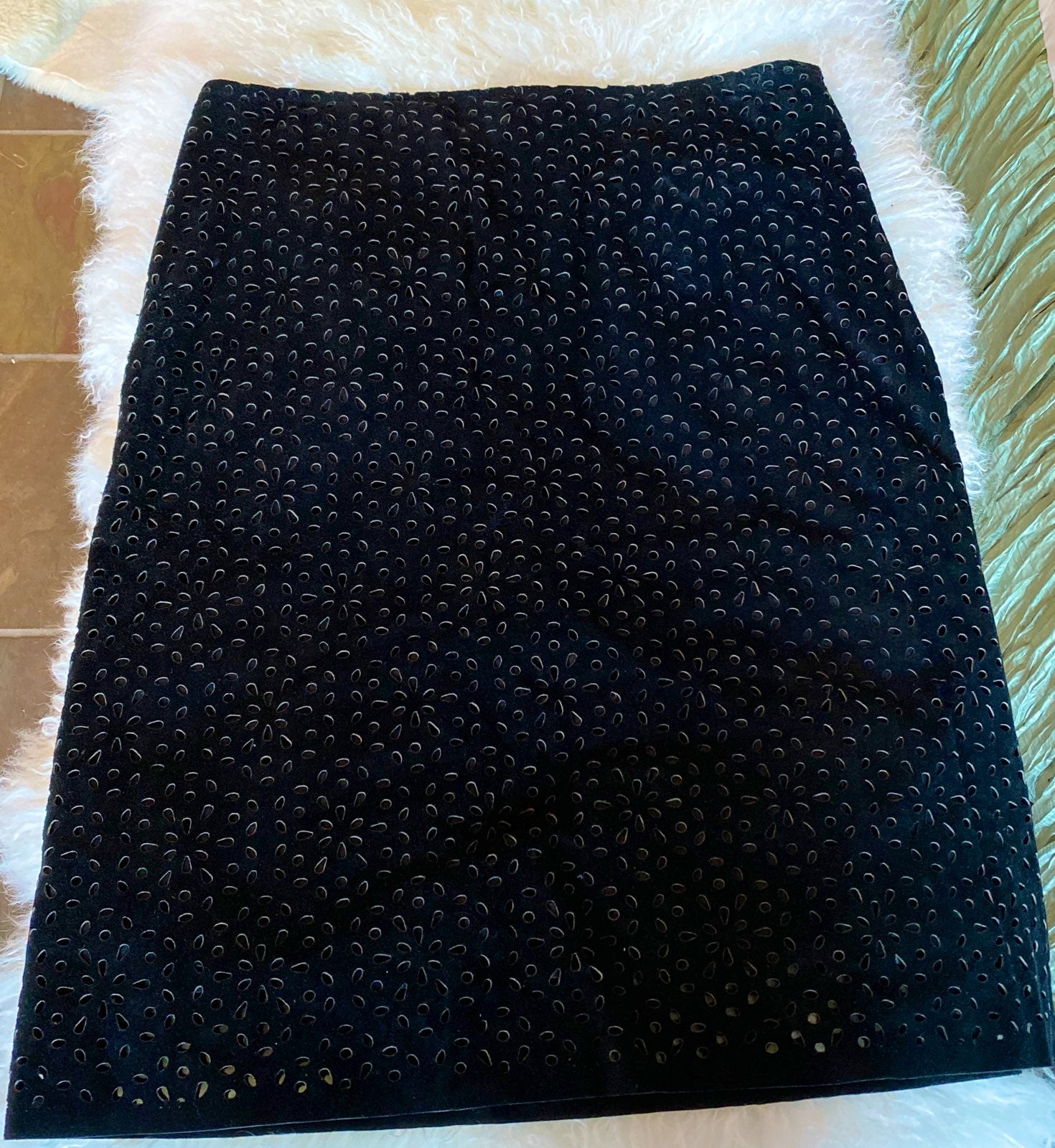 theory suede pencil skirt laser cut outs