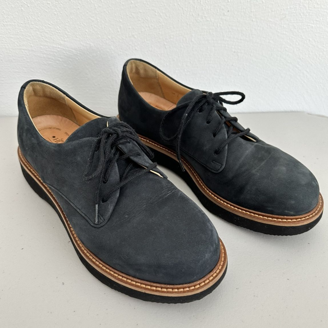 Samuel Hubbard Free For Her Comfort Shoes Size 7.5 Ash Black Leather Vibram Sole