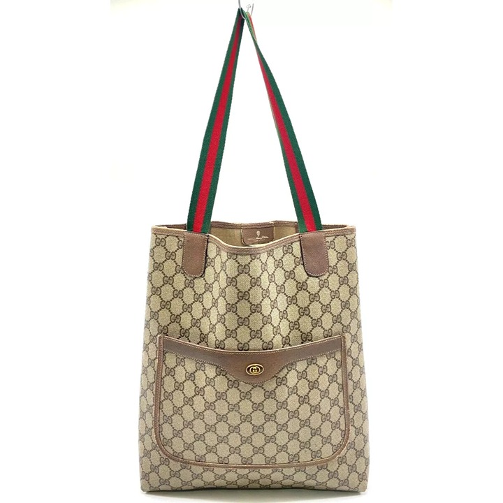 Auth GUCCI GG PVC Canvas Sherry Line beige Shoulder Tote Bag NS101284