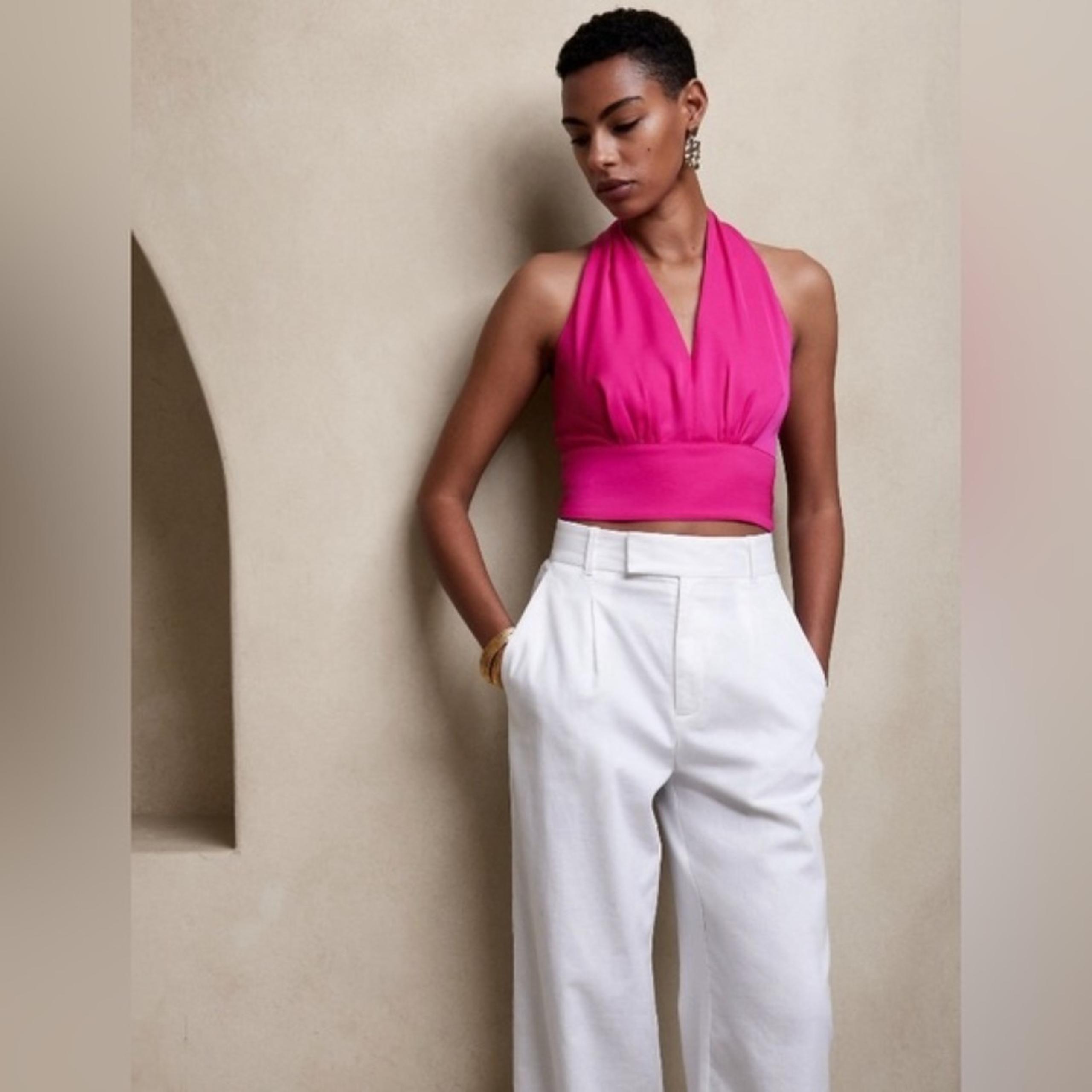 NWT! Banana Republic Pink Cropped Halter Top - Size 4