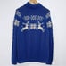 New Land's End Deer Snowflake Sweater Turtleneck Pullover Blue Size X-Large
