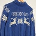 New Land's End Deer Snowflake Sweater Turtleneck Pullover Blue Size X-Large