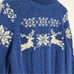 New Land's End Deer Snowflake Sweater Turtleneck Pullover Blue Size X-Large