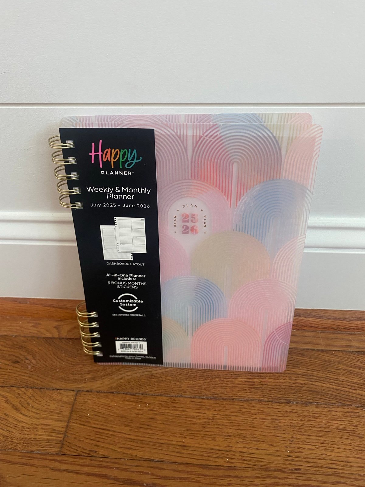 The Happy Planner 2025 2026 Classic Dashboard Academic Planner Pink Blue Arch
