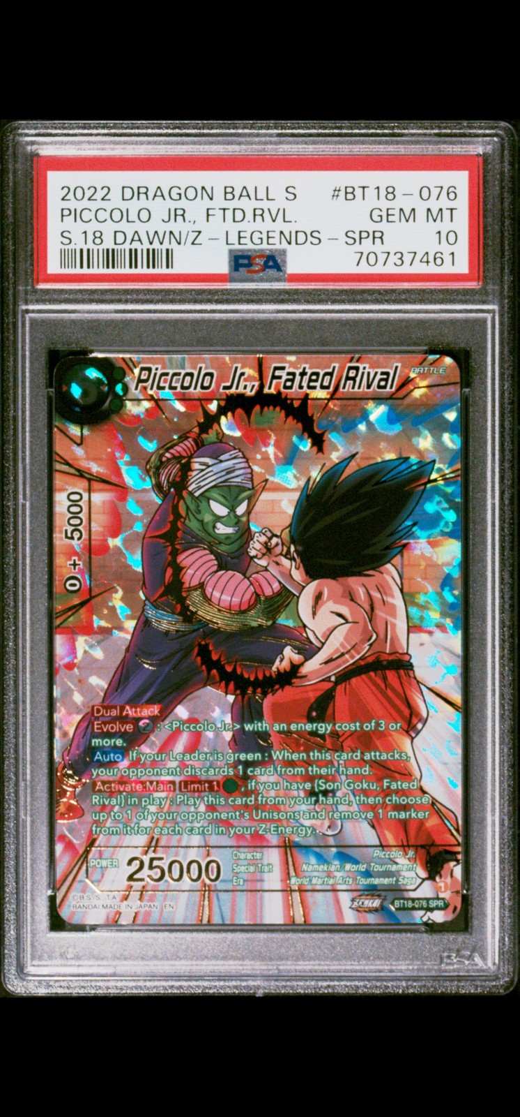 Dragon Ball Super Game Z-Legends SPR Piccolo Jr. Fated Rival BT18-076 PSA 10