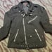 Tripp NYC Black Cotton Biker Moto Jacket Straps Punk Gothic Metal Unisex Size S