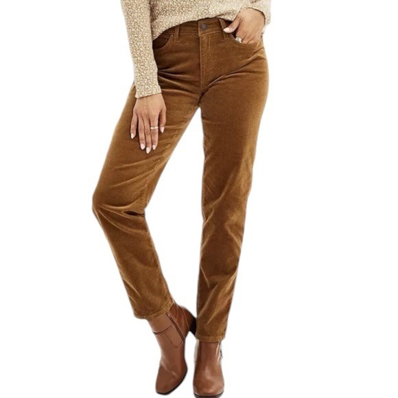 Chestnut Brown Suede Jeans Size 12 T Straight Leg High Rise Washable Suede Pants