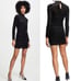 Likely Wylie Velvet Burnout Leopard Print Long Sleeve Mini Dress | SZ 0 | Black