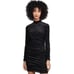 Likely Wylie Velvet Burnout Leopard Print Long Sleeve Mini Dress | SZ 0 | Black