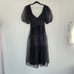 FREE PEOPLE 'Hailey' Black Party Puff Sleeve A-Line Midi Dress Black size 10