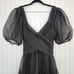 FREE PEOPLE 'Hailey' Black Party Puff Sleeve A-Line Midi Dress Black size 10