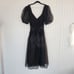 FREE PEOPLE 'Hailey' Black Party Puff Sleeve A-Line Midi Dress Black size 10
