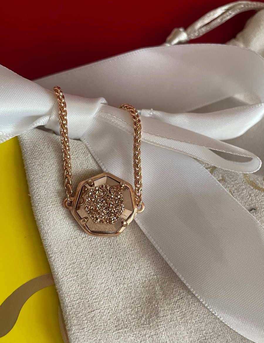 NWT 78 Kendra Scott Drusy Adjustable Bracelet w/KS Box, Jewelry Pouch & Bow