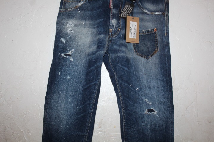 New NWT DSquared DSquared2 Cool guy Jeans Blue Distressed Button Size 46