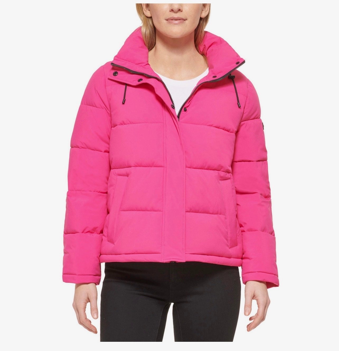 Calvin Klein hot pink puffer jacket cropped XXL