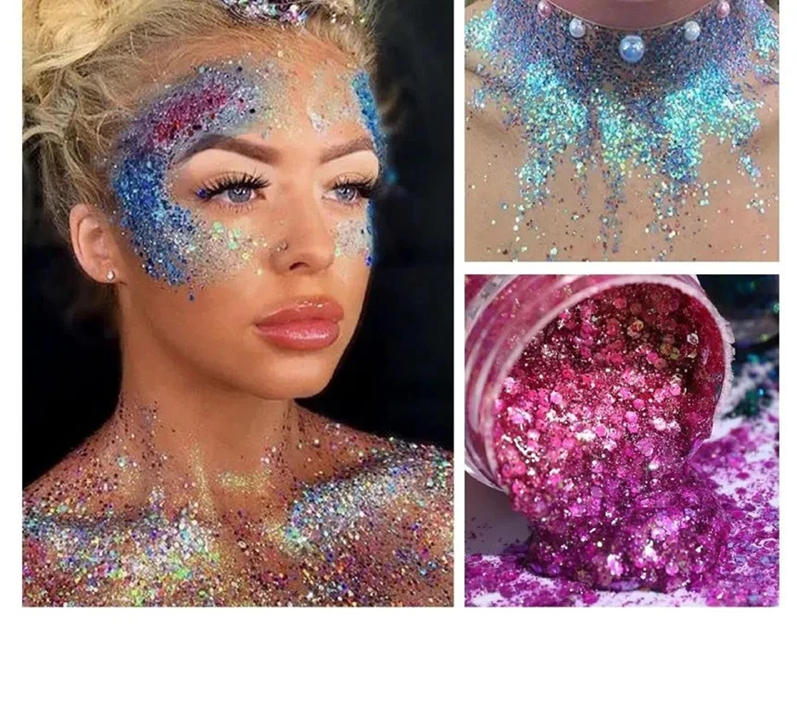Lot of 2 HANDAIYAN Chameleon Face & Body Glitter Gel Makeup #03 Pink