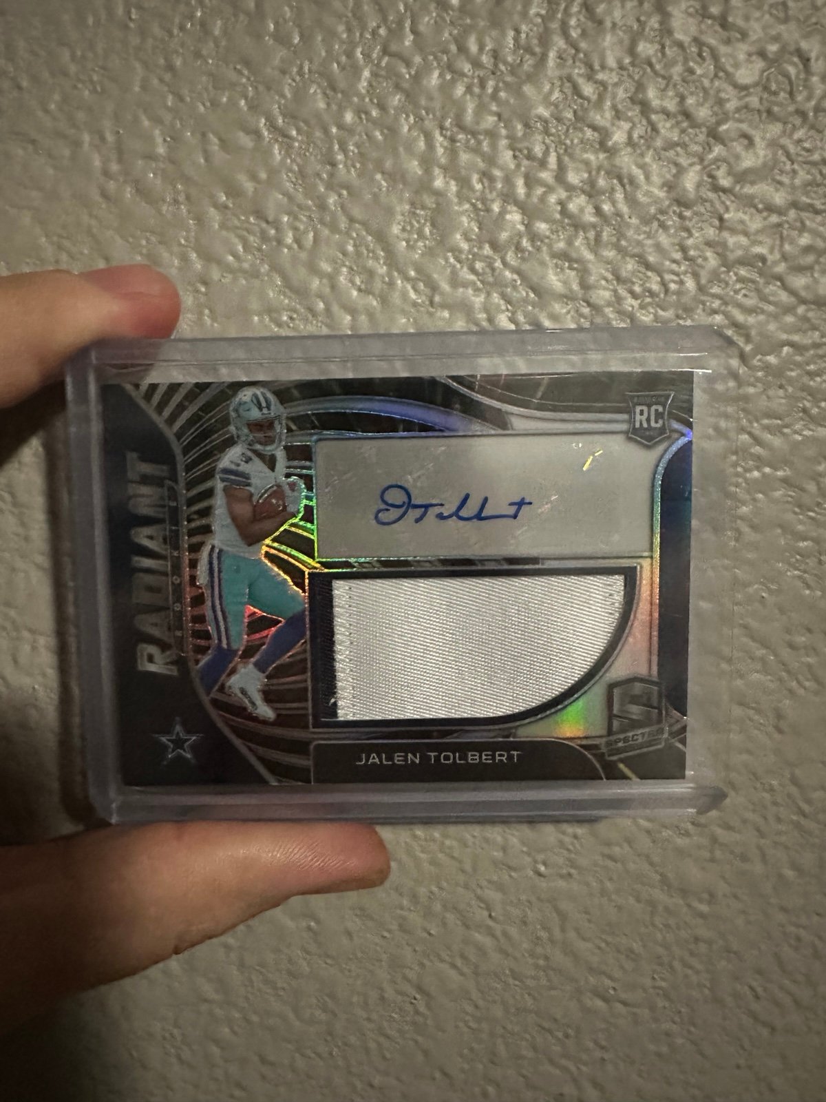 2022 Spectra Jalen Tolbert Rookie Patch Auto /60 2-color patch!!