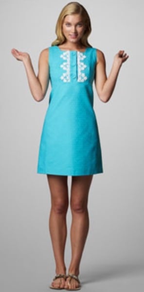 Lily Pulitizer 70s inspired zipper back blue and white dress size 4