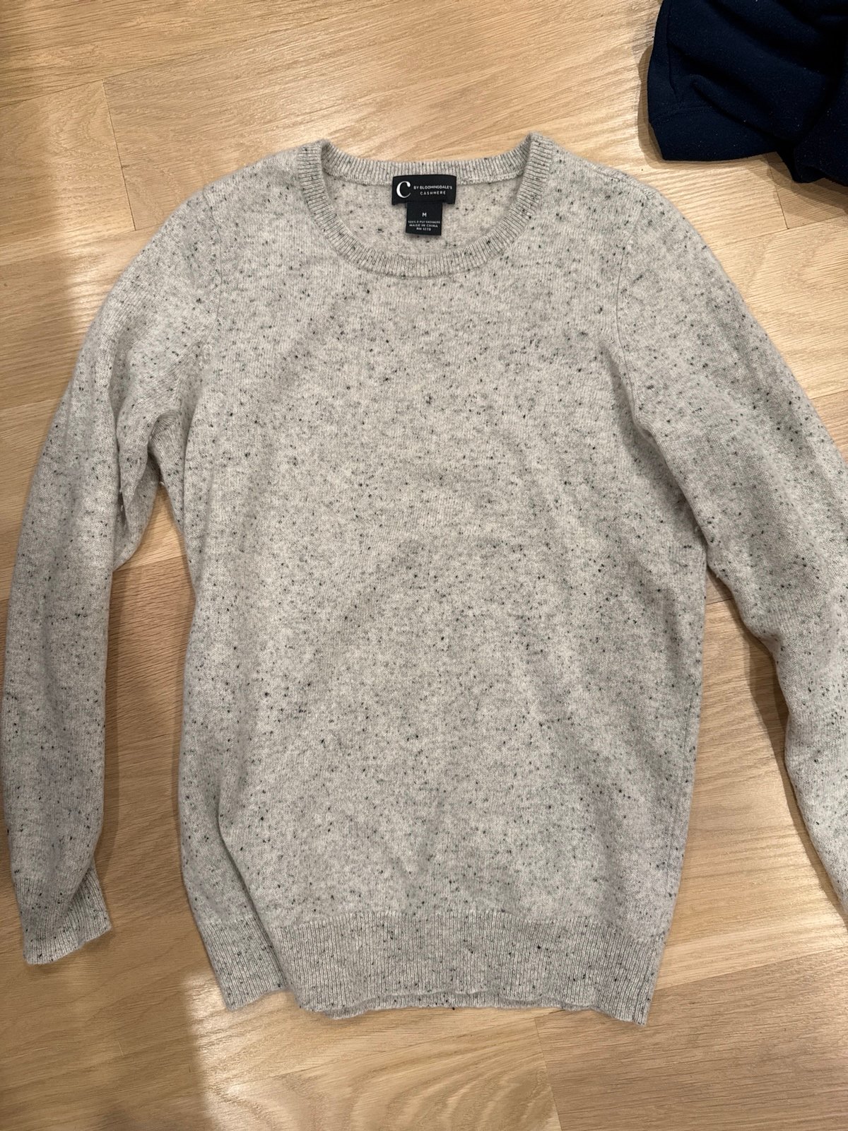 Bloomingdale’s cashmere Sweater, splatter paint, super flattering