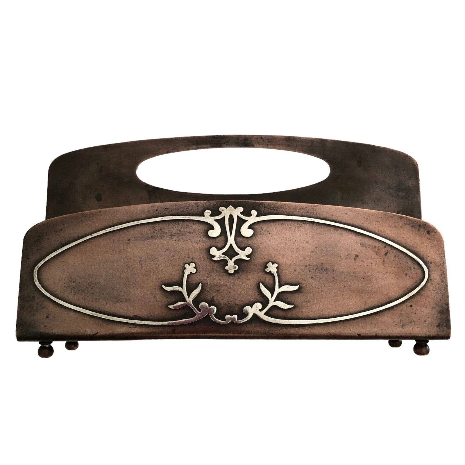 1108 1912 Heintz Art Metal Shop Letter Holder sterling On Bronze USA NY Antique
