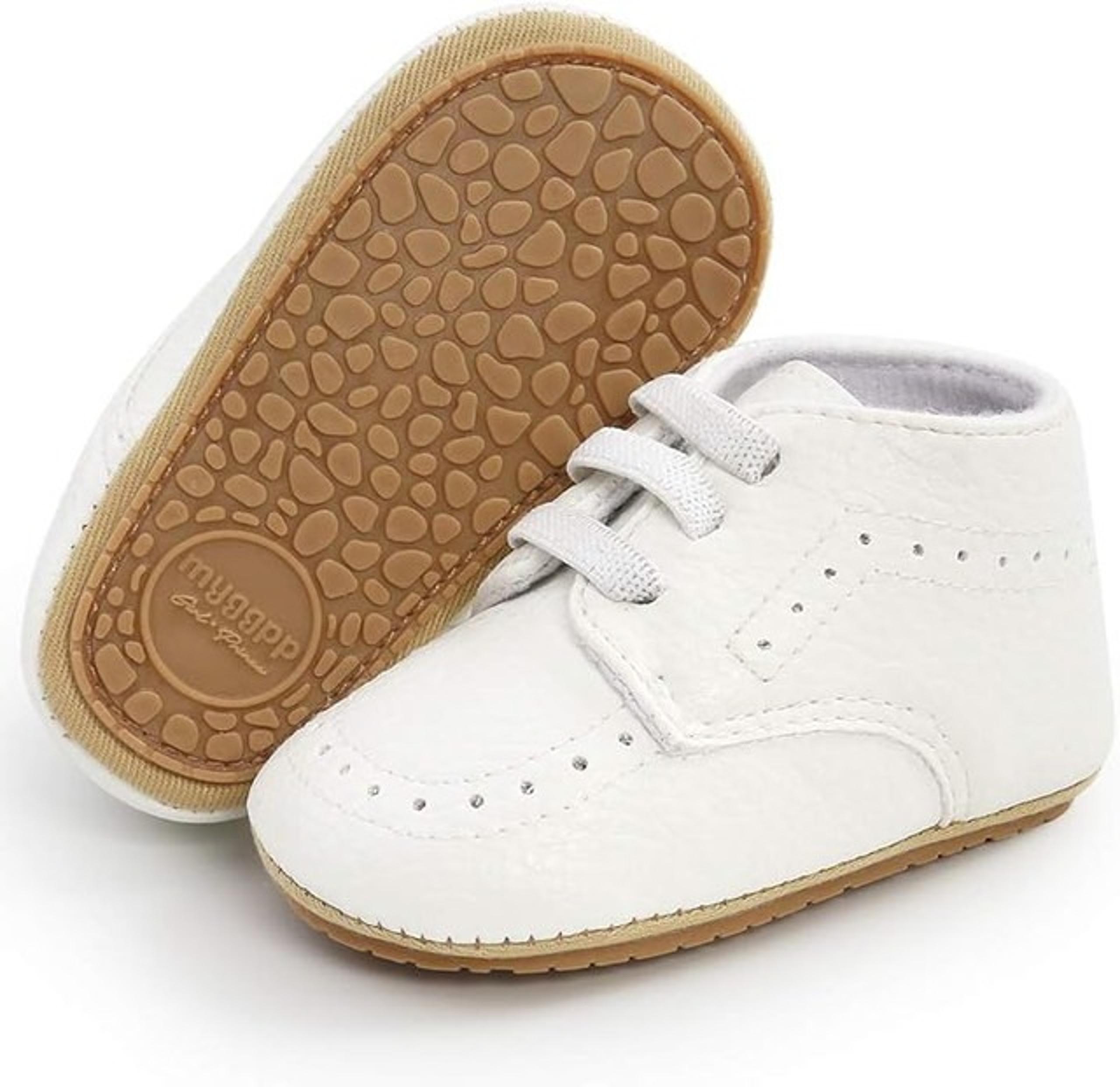Baby Boys White Baptism Christening Hard-Sole Shoes Size 2 6-12M