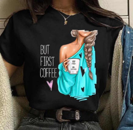 Ladies Mushroom Frog Shirt Fashion Cartoon Animal Summer Ladies Print T-shirt Fa