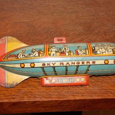 Vintage Sky Ranger Tin Zepplin Toy Part Unique Art Toys