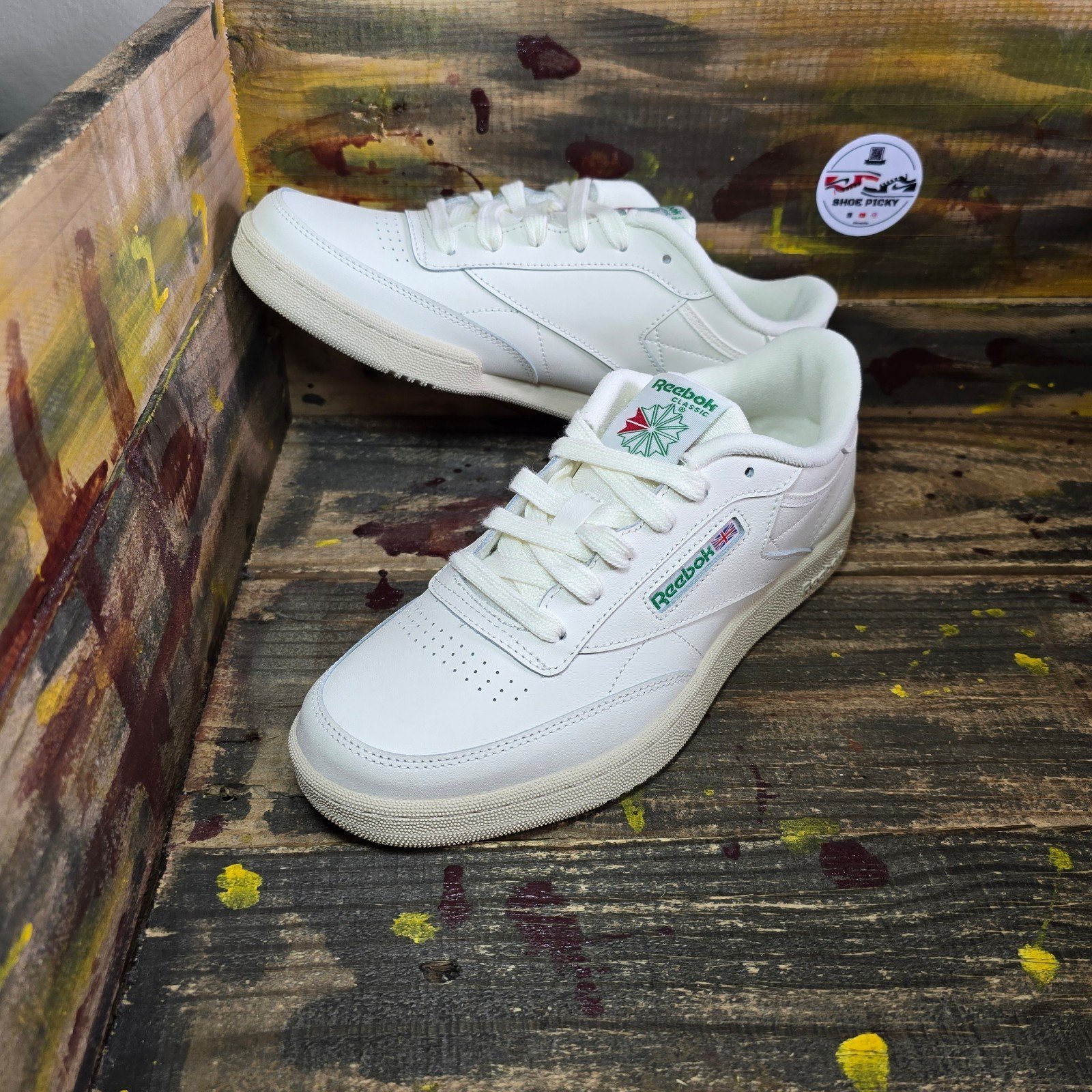 Reebok Club C GY7470 Sneakers size 6.5Y = Women sz 8 Chalk Leather Low Top new
