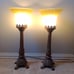 Bronze Footed Floral Feet Lamp Glass Lamp Shade Lampshade
