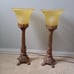 Bronze Footed Floral Feet Lamp Glass Lamp Shade Lampshade