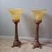 Bronze Footed Floral Feet Lamp Glass Lamp Shade Lampshade