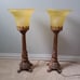 Bronze Footed Floral Feet Lamp Glass Lamp Shade Lampshade