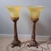 Bronze Footed Floral Feet Lamp Glass Lamp Shade Lampshade
