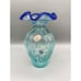 Fenton Aquamarine Cobalt Blue Scalloped Trim Retired Signed Shelley Fenton #218