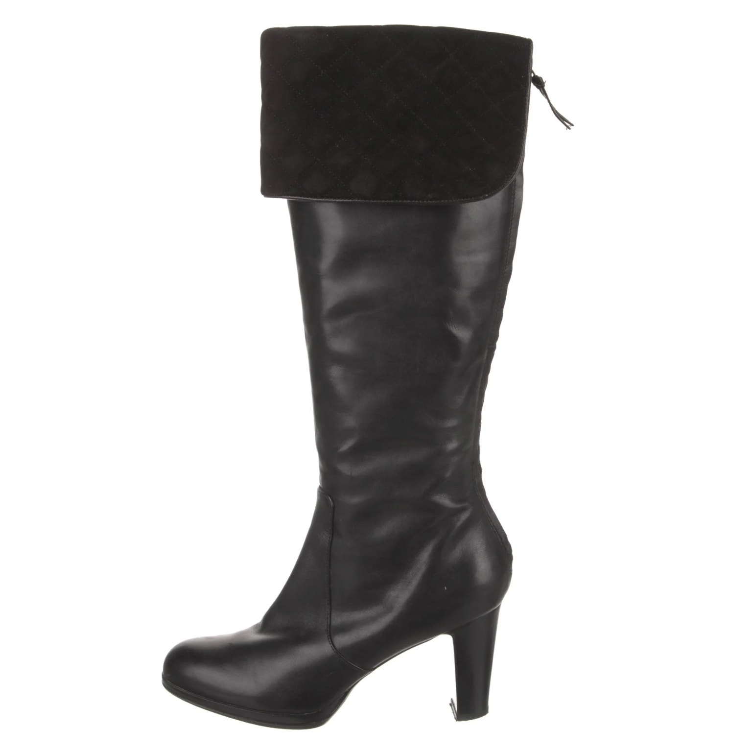 Ralph Lauren Black Beatrice Knee High Leather Heeled Boots SIZE 6.5 Date Sexy