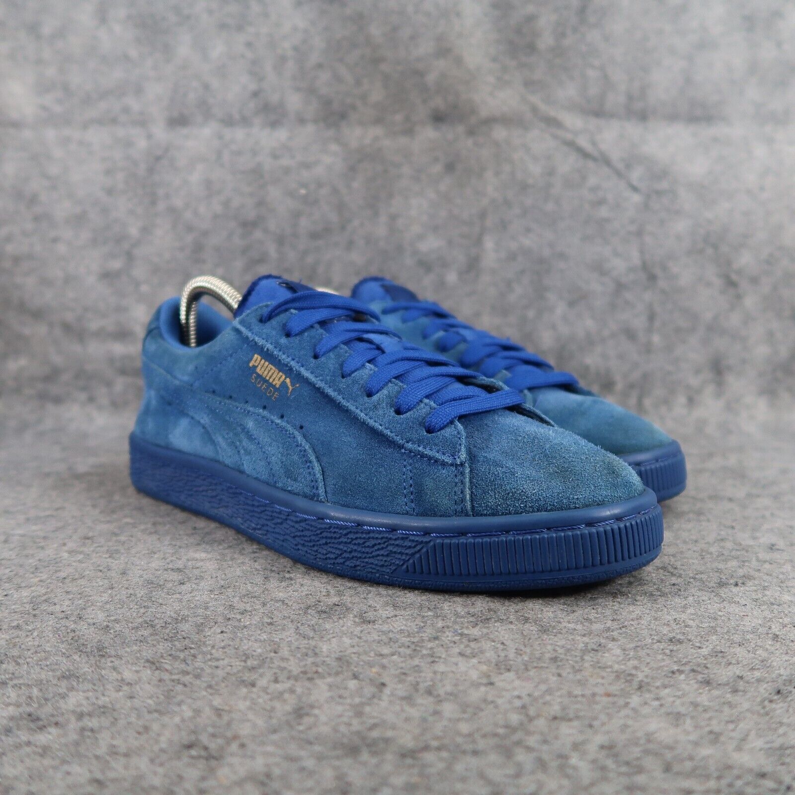 Puma Shoes Big Kids 7 Sneakers Suede Blue Casual Active Jr Classic Lace Up Logo