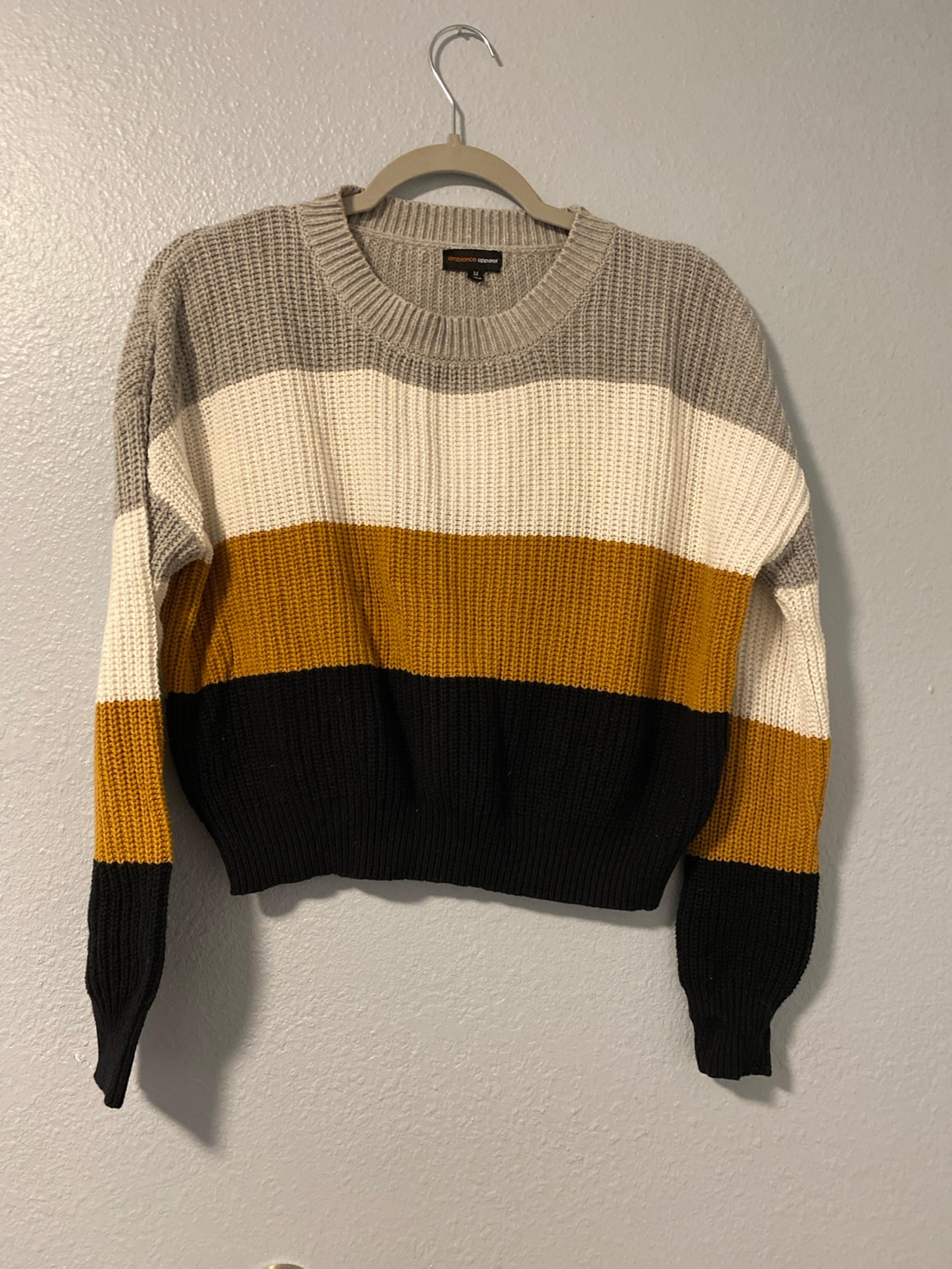 Cropped striped sweater