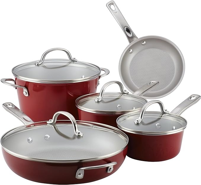 9Pcs Home Collection Nonstick Cookware Pots and Pans Set -8sz9