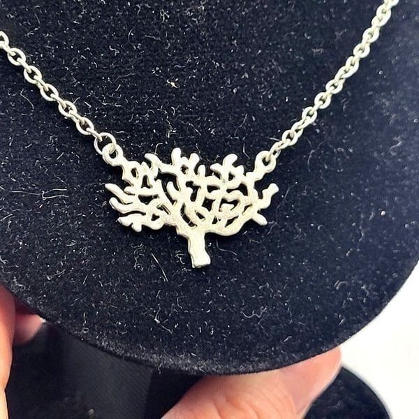 Sterling Silver Tree Pendant Signed ZAD 18in